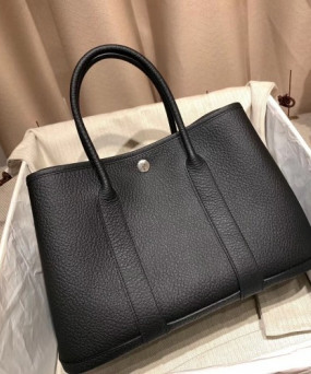 에르메스 가든파티30 블랙 은장 바쉬 컨트리